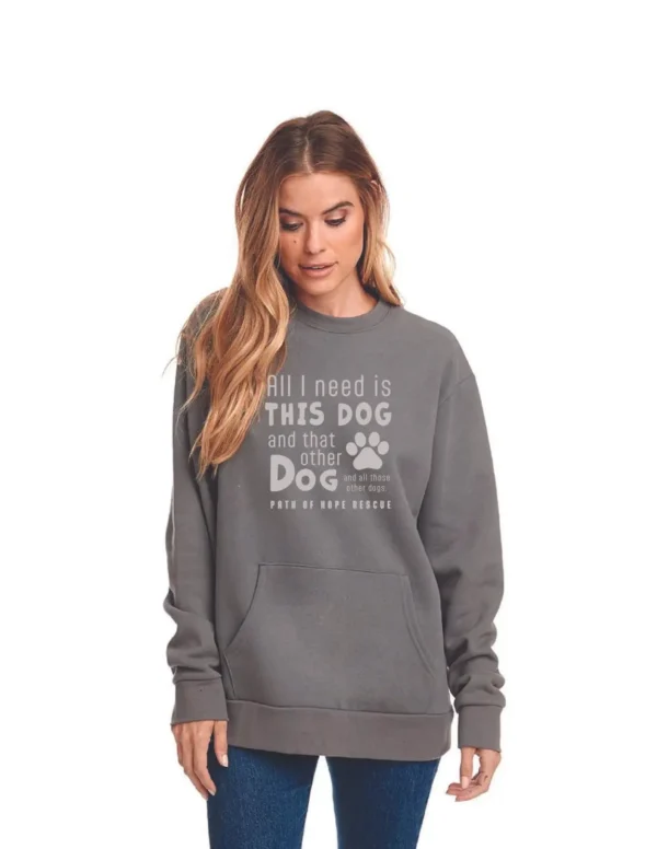 Grey-Unisex-sweatshirt with pockets , path of hope rescue